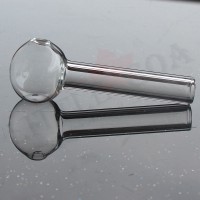 Transparent Glass Oil Pipe Big Bowl Moth 16mm(4 Inch)