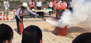 Fire Safety Training Yatch Infotech students participate in live mock drill at New Horizon Center Gurugram,Haryana.